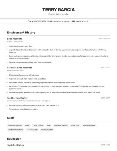 Resume example 2