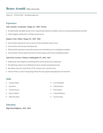 Sales Associate Resume