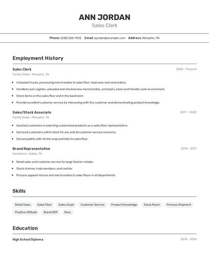 Resume example 2