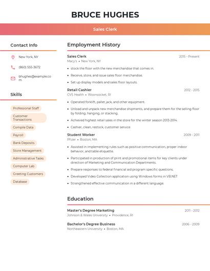 Resume example 3