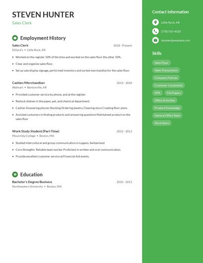 Resume example 5