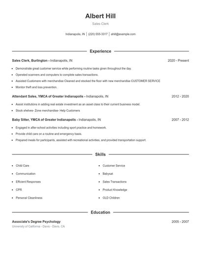 Resume example 1
