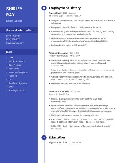 Sales Coach Resume