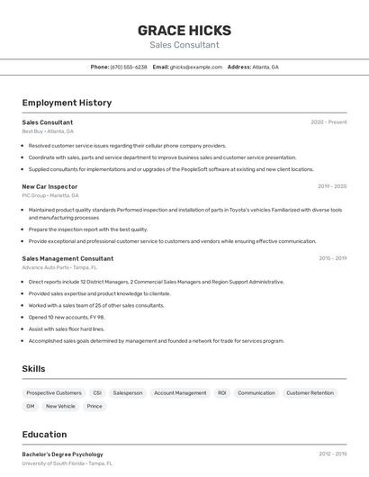 Resume example 2