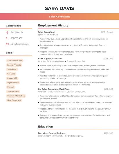Resume example 3