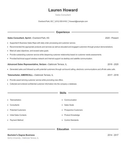 Resume example 1
