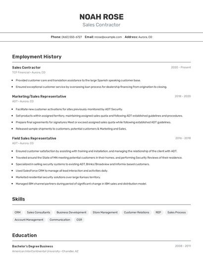 Resume example 2