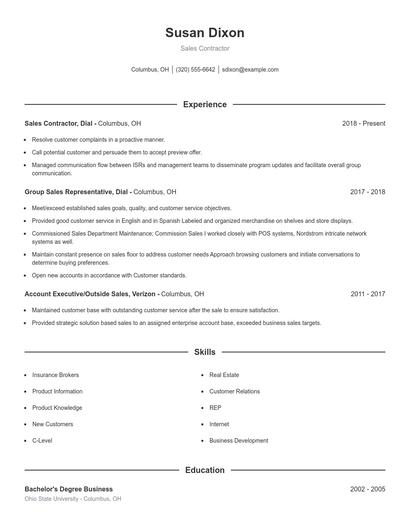 Resume example 1