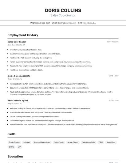 Resume example 2