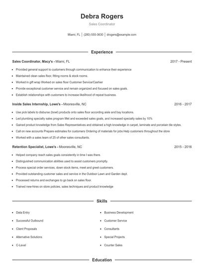 Resume example 1