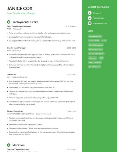 Resume example 4
