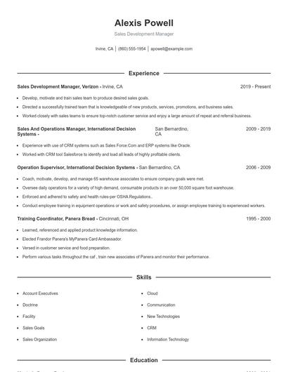 Resume example 1