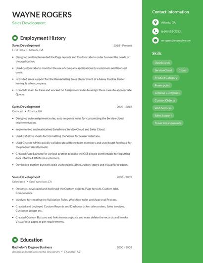 Sales Development Resume
