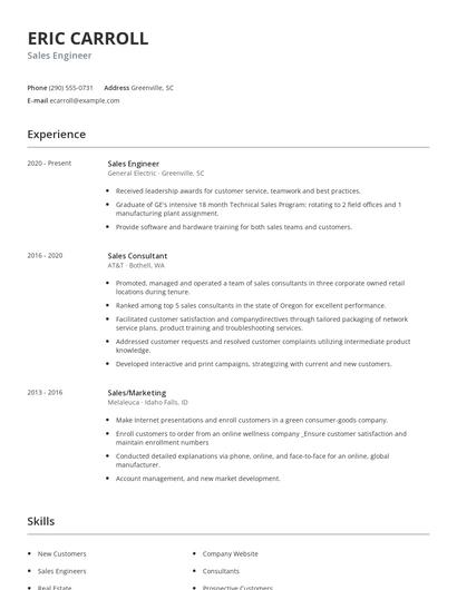 Sales Engineer Resume