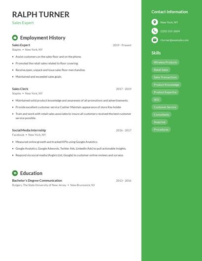Sales Expert Resume