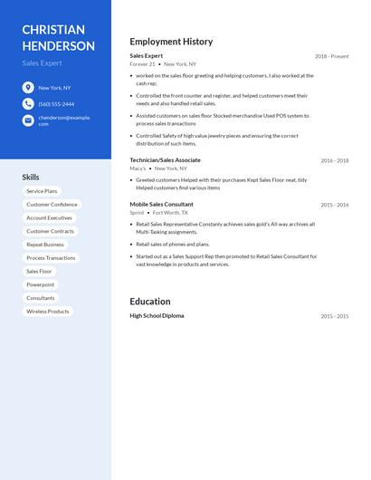Sales Expert Resume