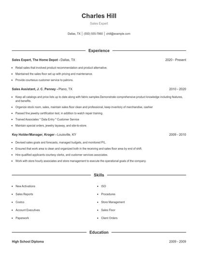 Resume example 1