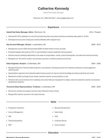 Resume example 1