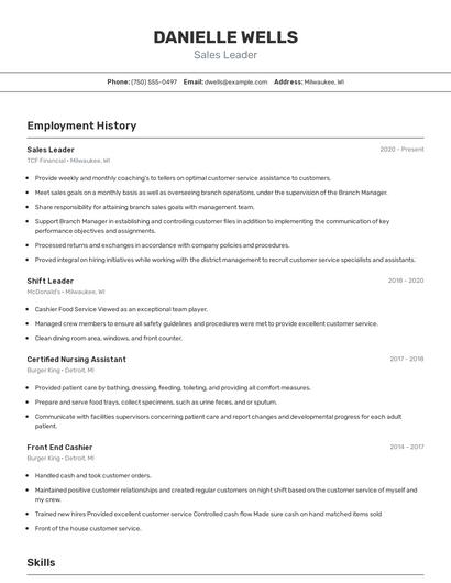 Resume example 2