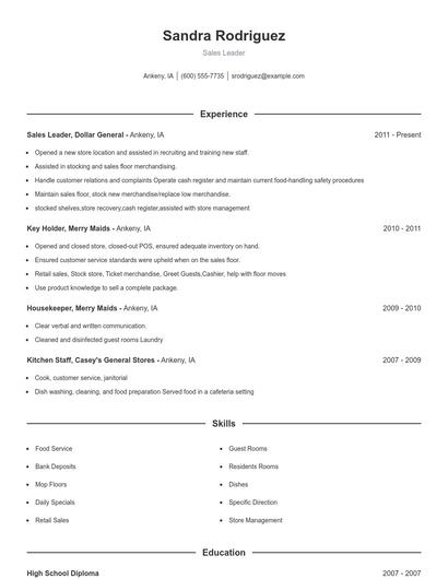 Resume example 1