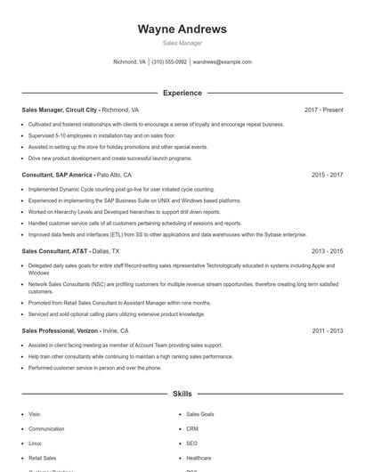 Resume example 1