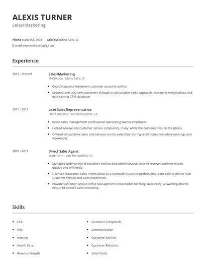 Sales/Marketing Resume