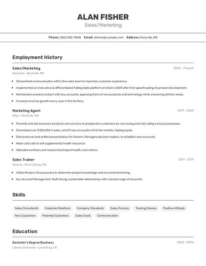 Sales/Marketing Resume