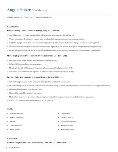 Sales/Marketing Resume