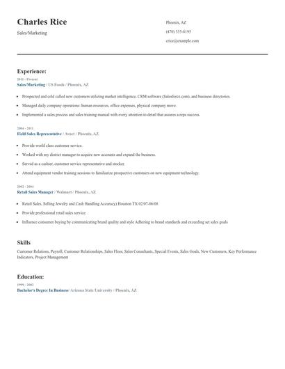 Sales/Marketing Resume