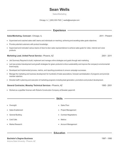 Sales/Marketing Resume