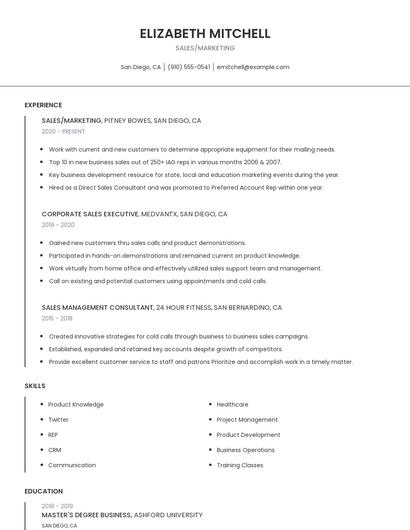 Sales/Marketing Resume