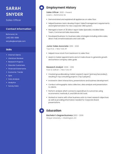 Sales Officer Resume