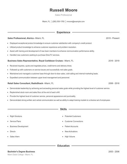 Resume example 1