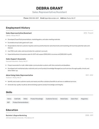Resume example 2