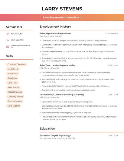 Resume example 3