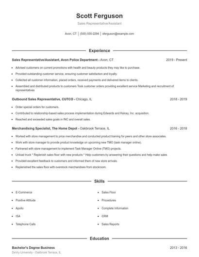 Resume example 1