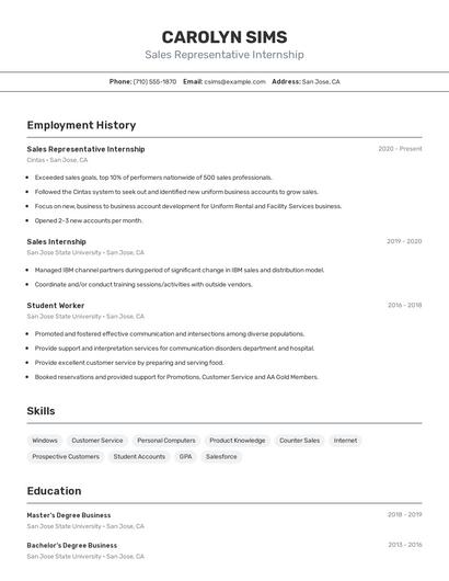 Resume example 2