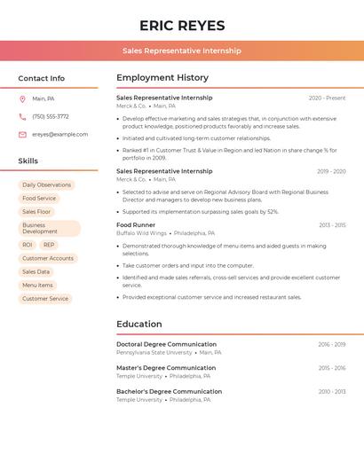Resume example 3