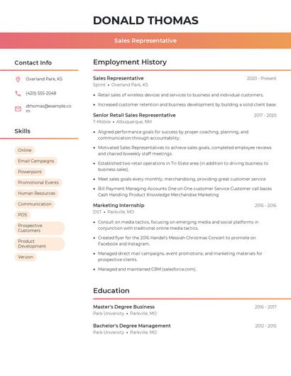 Resume example 3