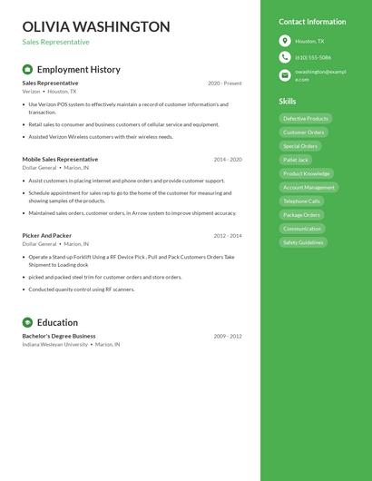 Resume example 4