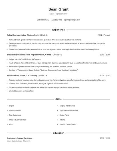Resume example 1