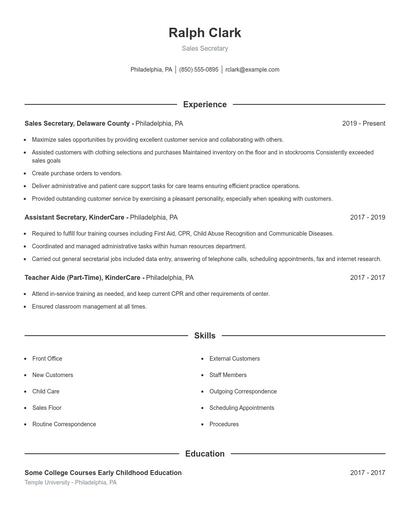 Resume example 1