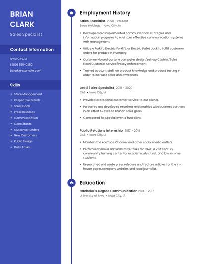 Sales Specialist Resume