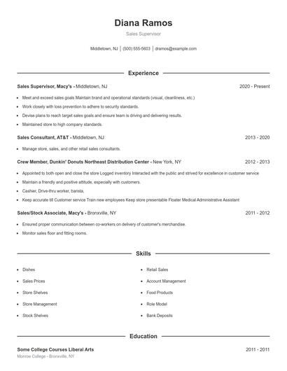 Resume example 1