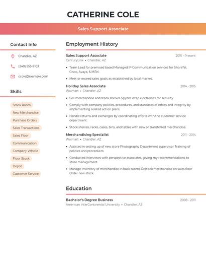 Resume example 3