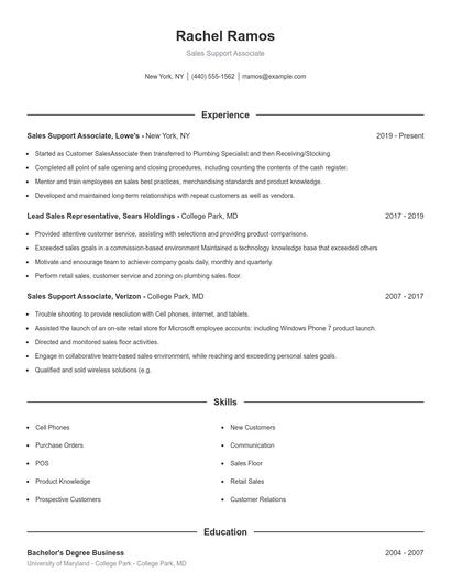 Resume example 1