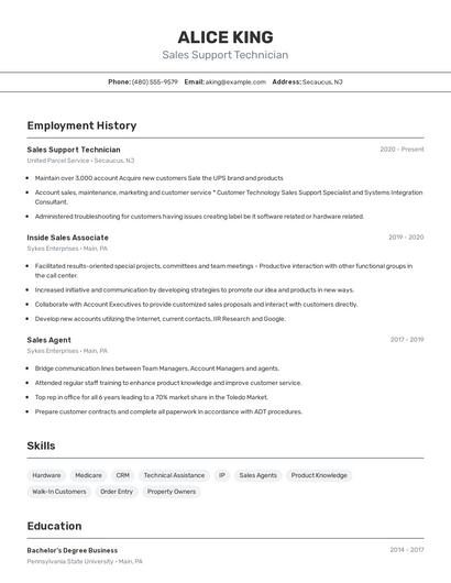 Resume example 2