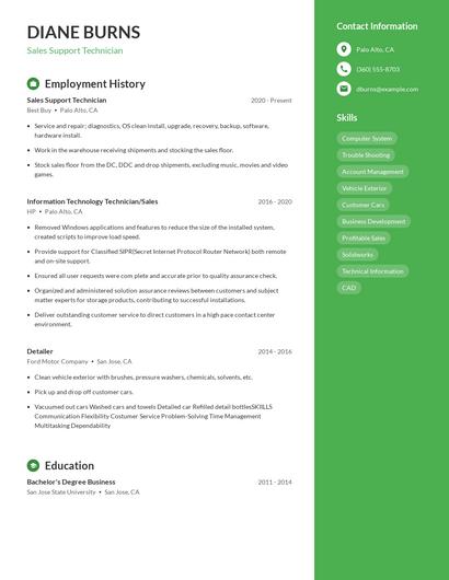 Resume example 5