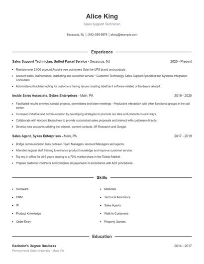 Resume example 1