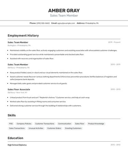 Resume example 2